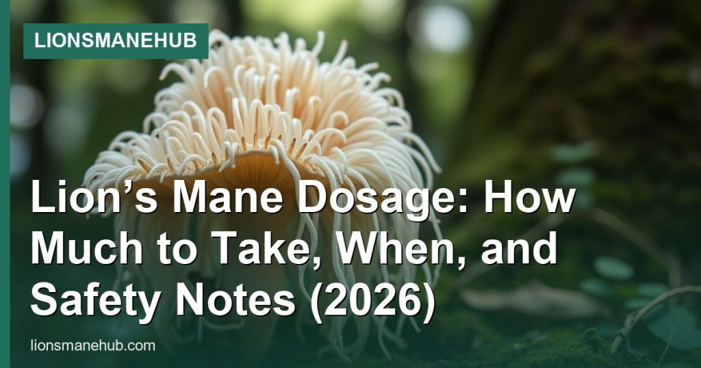 Lion’s Mane Dosage: How Much to Take, When, and Safety Notes (2026) - LionsManeHub